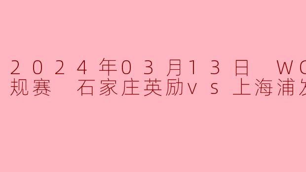 2024年03月13日 WCBA常规赛 石家庄英励vs上海浦发银行